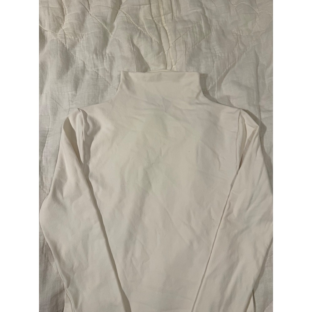 Ann Taylor White Long Sleeve Turtleneck Top Size XS/S Nylon Spandex Stretch - Picture 2 of 5